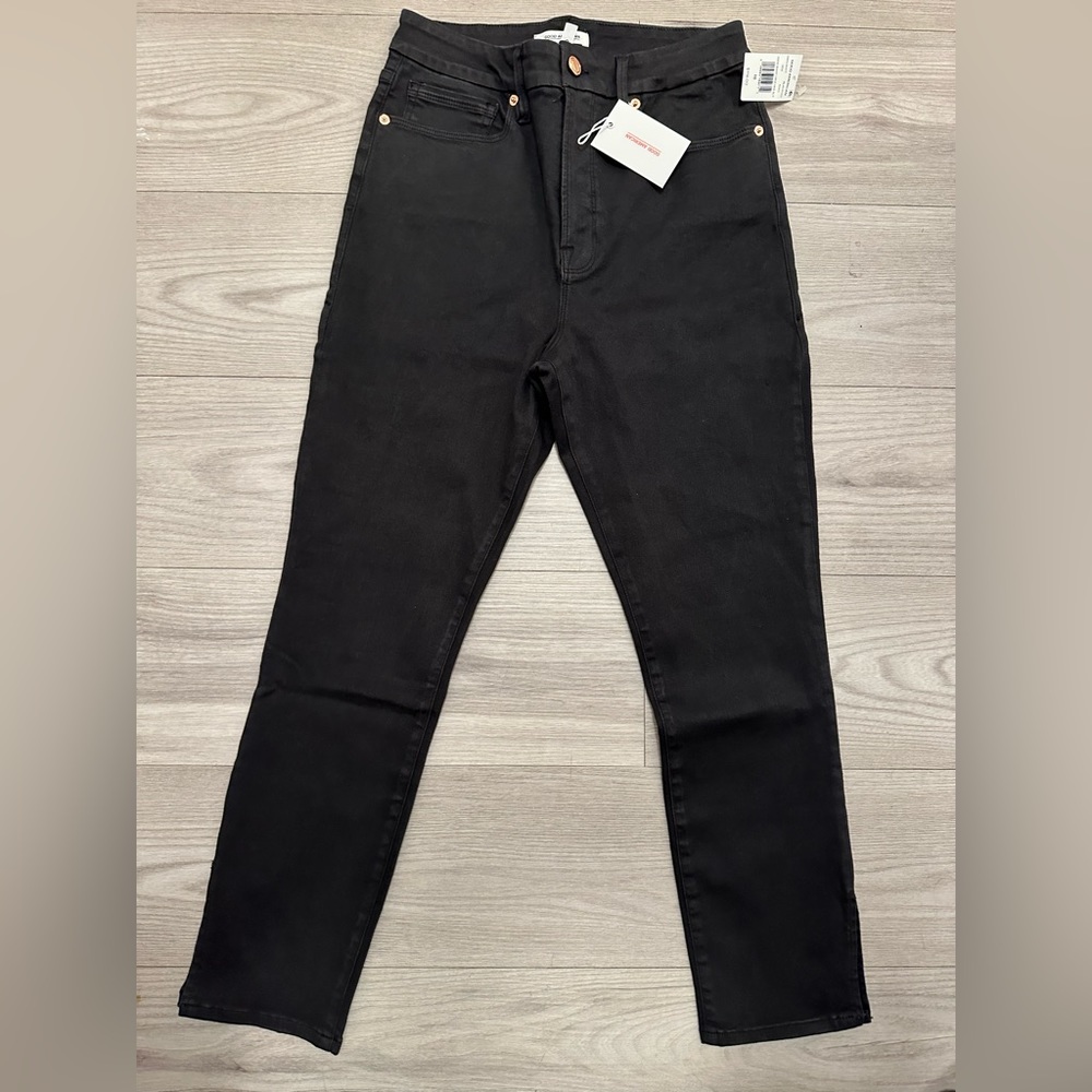 Good American Good Waist Crop Side Slit Jeans